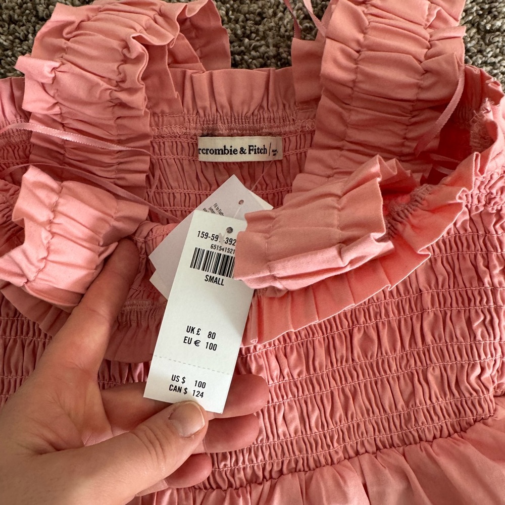 Abercrombie & Fitch Coral Ruffle Blouse